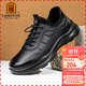 老人頭（LAORENTOU）男鞋運動(dòng)厚底健步鞋春秋戶(hù)外商務(wù)時(shí)尚休閑鞋皮鞋男 LA15637 黑 42