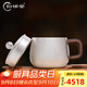 歸銀堂純銀杯子999足銀水杯茶杯隔熱茶缸杯咖啡牛奶馬克杯銀茶具送禮 大號啞光 450ml+帶蓋+證書(shū)+禮盒