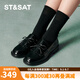St&Sat星期六樂福鞋春季新款英倫復(fù)古通勤舒適百搭女鞋SSC31110W9 黑色 39 245mm