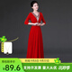 大合唱團演出服女2025年新款禮服中老年朗誦氣質(zhì)獨唱指揮服裝長(cháng)裙 紅色 【成人長(cháng)款裙子】 2XL