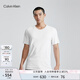 Calvin Klein內(nèi)衣【黑標系列】夏季男士簡約刺繡ck舒適打底家居短袖T恤NB3632 100-月光白 M