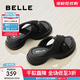 百麗（Belle）時(shí)尚水鉆面休閑拖鞋女厚底增高外穿拖鞋B2669BT5 黑色 36 (230mm)