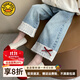 G.DUCKKIDS小黃鴨童裝女童牛仔褲春秋季好看兒童秋裝褲子女寶直筒闊腿長(cháng)褲 圖片色 130 (建議115-125cm 5.2-7周歲)