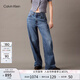 Calvin KleinJeans25春夏女士經(jīng)典標牌ck美式復古洗水寬松闊腿牛仔褲47B939G VYE-牛仔淺藍 27