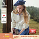 哈吉斯（HAZZYS）女裝 秋款女士拉鏈半開襟寬松衛(wèi)衣女ABTSE0BCE03 米黃色OW M (160/84A 38)
