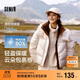 森馬（Semir）羽絨服女設計感寬松撞色2024冬季連帽面包服潮流個(gè)性107824113006