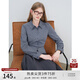 自巧小個(gè)子MIU系知識分子風(fēng)正肩格紋襯衫女2025秋裝新款氣質(zhì)襯衣 藍白細格 S （尺碼：3）