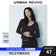 UR2025秋季新款女裝輕芭蕾風(fēng)撞色蝴蝶結長(cháng)袖T恤UYY450011 黑色 M