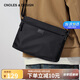 蔻一（Cnoles）男士單肩包斜挎男包橫款背包休閑百搭輕便牛津帆布11英寸ipad大容量包包生日禮物送爸爸男朋友老公實用 黑色