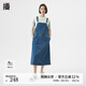 播春夏季新款背帶牛仔雙側(cè)口袋牛仔背帶連衣裙女DDQ2LD5000 B59牛仔藍(lán) M