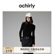 歐時(shí)力OCHIRLY【懶人毛衣】可機(jī)洗進(jìn)口100%美麗諾羊毛毛衣女無縫一體 黑色 M