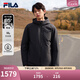 FILA 斐樂官方男士羽絨服冬季新品時尚休閑保暖連帽輕薄長袖上衣 正黑色-BK L 175/96A