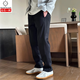 倉石一樹(shù)秋冬季潮流直筒美式休閑褲男款寬松哈倫長(cháng)褲純色百搭衛褲 黑色 XL （建議體重140-160斤）