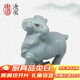 東道汝窯河南非遺領(lǐng)頭羊茶寵汝瓷開(kāi)片茶道擺件禮盒裝 生肖 （天青）