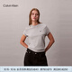 Calvin KleinJeans25夏季女士刺繡字母休閑通勤ck凈色純棉圓領(lǐng)短袖T恤上衣