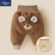 迪士尼（Disney）嬰幼兒加絨加厚大pp褲冬裝秋冬男女寶寶保暖褲子少兒可愛(ài)卡通長(cháng)褲 咖啡色大pp褲 100