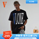 VLONETee背后大Logo圓領(lǐng)短袖T恤男女同款黑藍短褲新款純棉潮流美國寬松 VLTE17SS004黑藍 M