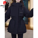 皮爾卡丹（pierre cardin）工裝派克羽絨棉服女2025冬季新款舒適中長(cháng)款加厚保暖沖鋒衣外套冬 黑色 L (建議105斤-125斤)