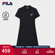 FILA 斐樂官方女子針織連衣裙2025夏新款時尚休閑純棉基礎(chǔ)POLO裙 傳奇藍-NV M 165/84A/M