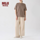 無(wú)印良品（MUJI）女式 羊絨 短袖毛衣 針織女裝上衣冬季 BG87CC3A 棕色 L 165/88A