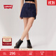 Levi's李維斯25年春夏新款女士街頭潮流時(shí)尚休閑迷你百褶牛仔短裙 深藍色 XL (28)