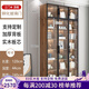 學生時代（SCHOOLDAYS） 實木書柜玻璃門落地書柜現(xiàn)代簡約書柜隔斷書架書柜墻書櫥定做 E0生態(tài)板三門6層+頂柜120*240cm