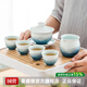 景德鎮(zhèn)陶瓷官方手工高山流水蓋碗公道杯茶杯茶具套裝家用喝茶功夫茶具 高山流水-云霧茶具套裝