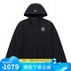 美職棒（MLB）官方 外套女裝25春秋季新款背標簡(jiǎn)約沖鋒上衣休閑服男士連帽夾克 紐約洋基隊/黑色/0154 M 170/92A
