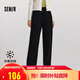 森馬（Semir）[商場(chǎng)同款]休閑褲女加絨長(cháng)褲簡(jiǎn)約冬2024仿呢闊腿褲101724127016A