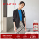 EP雅瑩[真絲系列]女裝 收腰七分袖薄款職場(chǎng)西裝外套 商場(chǎng)同款1118A 黑色 XL