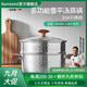 BAMBETEL班貝特德國品牌雙耳燉鍋不銹鋼湯鍋加厚蒸煮鍋燃氣電磁爐專用 雪平湯鍋+蒸屜 24cm