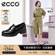 愛步（ECCO）【明星同款】樂福鞋女 百搭厚底粗跟英倫風單鞋女 摩登490013 HL 黑色49001301001 建議選小一碼 37 （偏大，建議選小一碼）