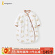 童泰（TONGTAI）嬰兒睡袋純棉恒溫寶寶雙層長(cháng)袖連體睡衣男女童防驚跳防踢被棕色L