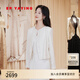 EP雅瑩女裝2025早秋新款 圓領(lǐng)盤(pán)扣波紋肌理優(yōu)雅斜襟短外套1115A 米色 S