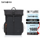 新秀麗（Samsonite）高端潮流雙肩包電腦包14英寸男士背包休閑時(shí)尚抽繩翻蓋牛皮革NS6