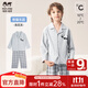 瑁恩·瑁愛(ài)（Mn·Mo）瑁恩瑁愛(ài)秋冬男童純棉長(cháng)袖睡衣兒童2025新空調服中大童男孩家居服 【棉毛加厚】熊貓樂(lè )園(淺花灰) 140 建議身高約130厘米