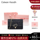 CALWAN KEODH新款小方包包女包單肩包真皮鏈條包斜挎包c(diǎn)k風(fēng)生日禮物送女友老婆 黑色【奧斯汀粉禮盒+花束+賀卡】實(shí)用走心女生閨蜜