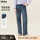 MsShe【彈力直筒牛仔褲】大碼女裝2025秋季胖mm顯瘦高腰長(cháng)褲子女 牛仔中藍色現貨 6XL