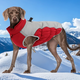 超可耐狗狗衣服大型犬金毛邊牧杜賓冬季保暖加厚防風(fēng)2025可牽引拼色棉衣 紅色 2XL碼（建議15-20斤）