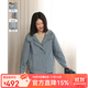 無(wú)色無(wú)味（wusewuwei）25年秋季新品簡(jiǎn)約拼接連帽上衣休閑短款風(fēng)衣 外套 女裝 星藍 L （38）