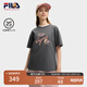 FILA 斐樂(lè )官方女裝針織短袖t2025夏季新款小狐貍刺繡休閑純棉T恤 默魅灰-DY L 170/88A/L