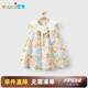 優(yōu)奇嬰兒衣服女寶寶夏季薄款背心連衣裙女童新款公主裙多巴胺碎花裙子