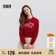 森馬（Semir）毛衣女短款蝴蝶結少女感2025春季圓領(lǐng)正肩套頭衫顯瘦109125107005