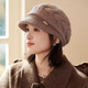 京堂京品帽子女冬季秋冬針織毛線(xiàn)帽時(shí)尚兔毛貝雷帽韓版潮鴨舌帽加厚漁夫帽 卡其色 均碼