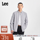 Lee標準版日常簡(jiǎn)約翻領(lǐng)小Logo男長(cháng)袖襯衫休閑潮流LMT009028T12 深灰色 L