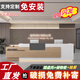 公司前臺接待臺簡約柜臺桌子酒店收銀臺工作臺辦公室藝術(shù)培訓(xùn)吧臺 白色+原木色 120x60x100cm