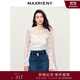 MAXRIENY【商場(chǎng)同款-宮廷飛鴿】復古宮廷蕾絲扭結蕾絲雪紡衫上衣 米白 S 01/34