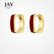 Jay 2025新款方形酒紅色耳環(huán)女百搭耳釘送女友閨蜜生日禮物