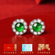 胖東來(lái)品質(zhì)翡翠耳釘女純銀陽(yáng)綠耳環(huán)綠寶石耳飾國風(fēng)生日禮物送媽媽 -翡翠 探春耳釘 (冰種天