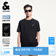 杰克·瓊斯（JACK&JONES）25年衣服男裝短袖t恤男士夏季【涼感】華夫格潮流法斗犬刺繡半袖 E40黑色 常規(guī) L